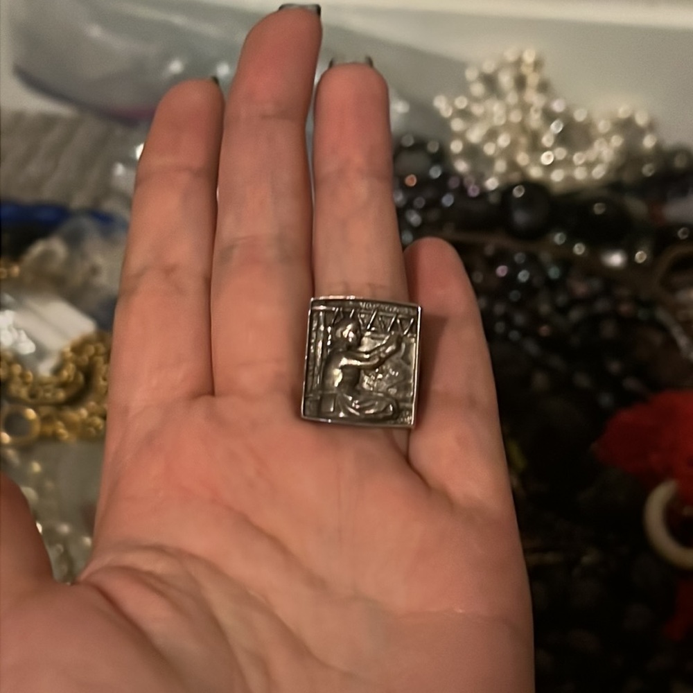 Sterling Silver Engraved Ring - image 2